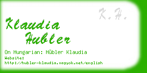 klaudia hubler business card