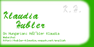 klaudia hubler business card